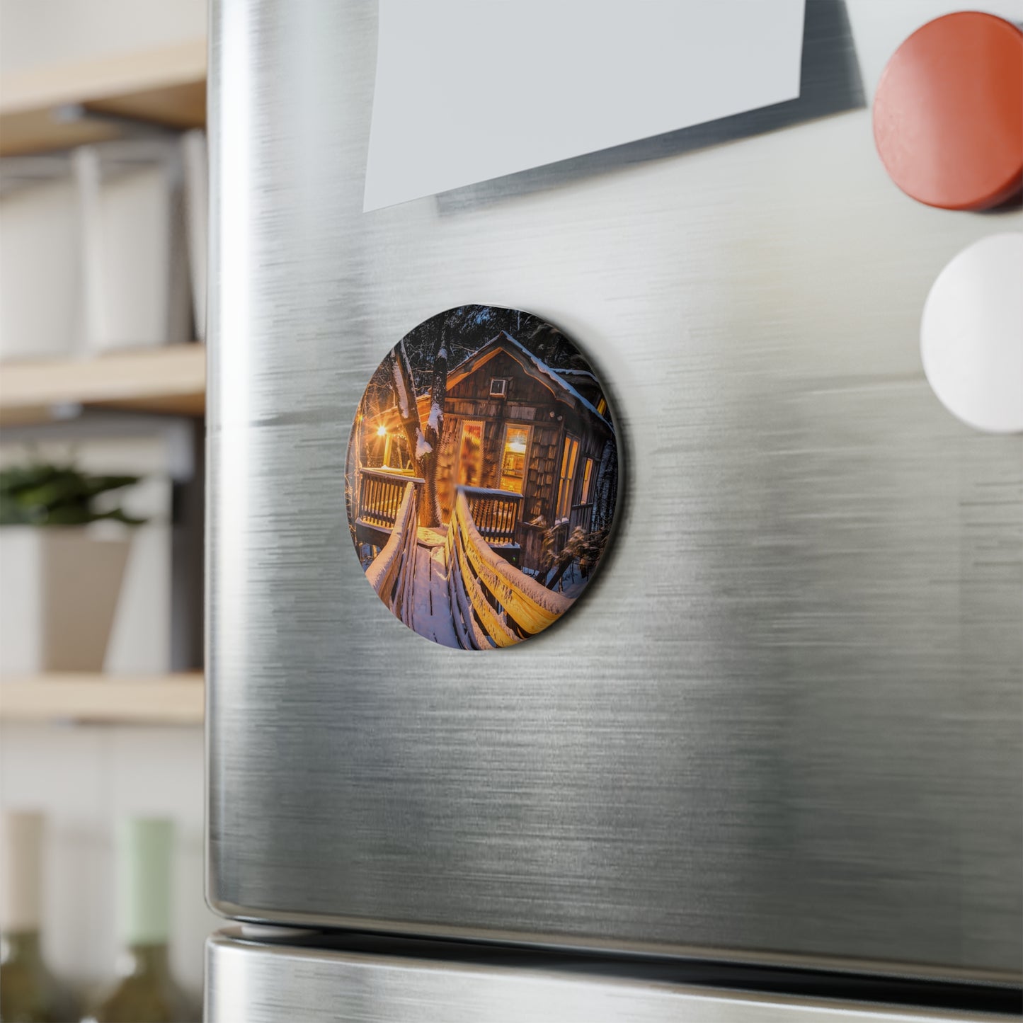 Old Pine Snowy Magnet