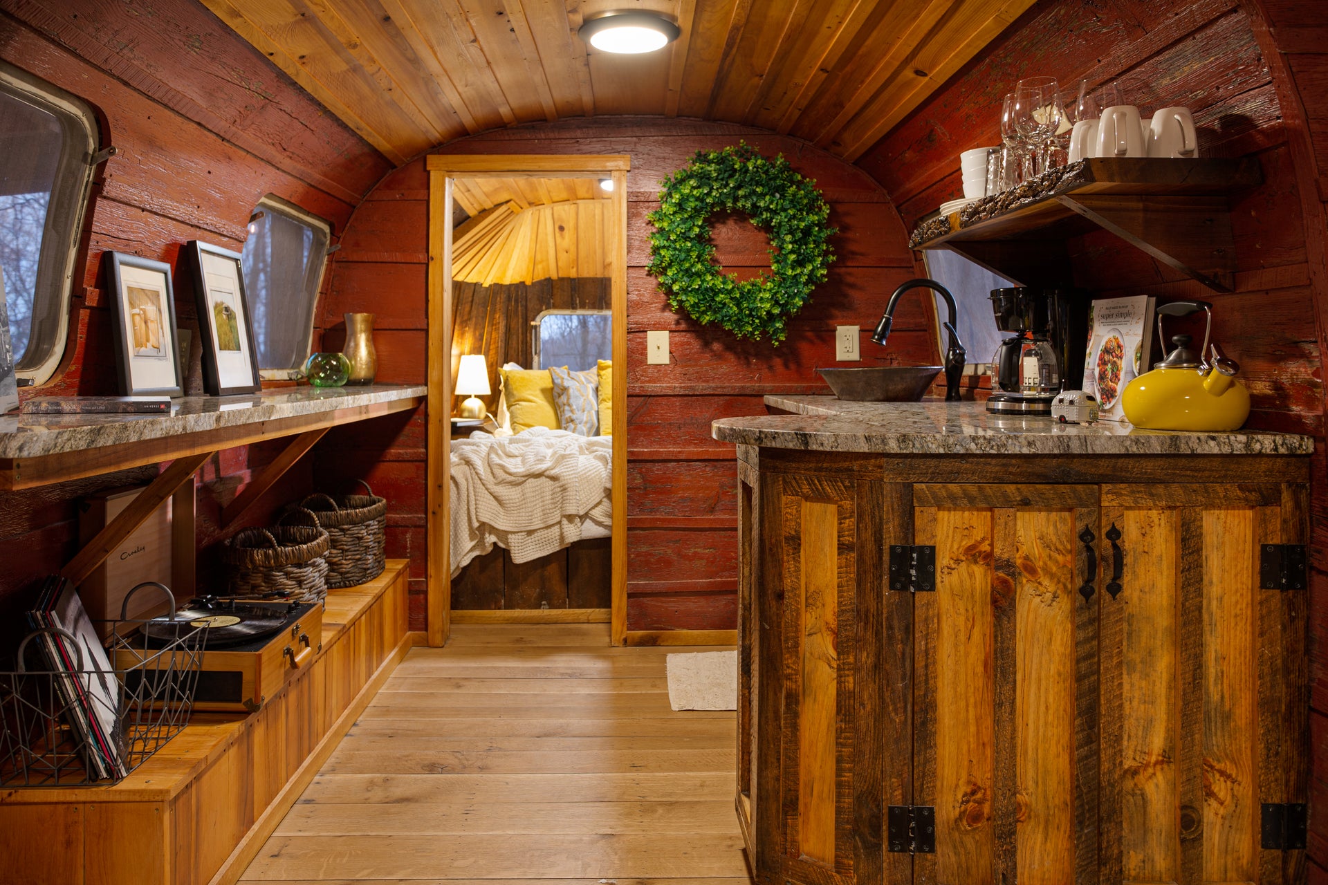 Load video: A video your of The Air Stream Treehouse at The Mohicans Treehouse Resort and Wedding Venue
